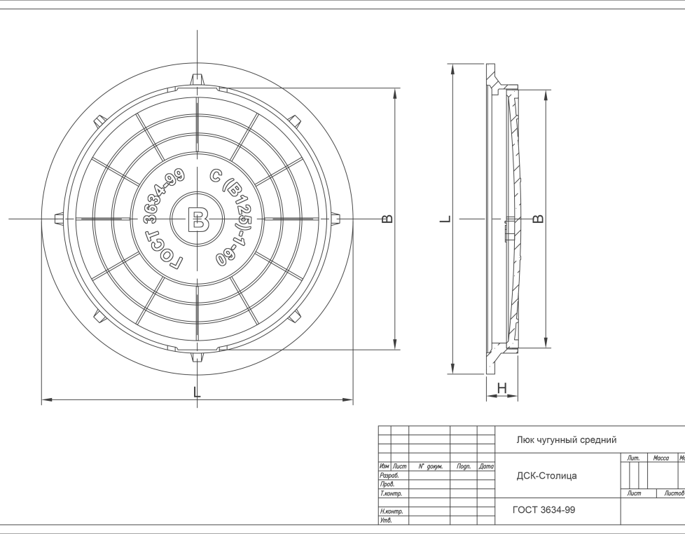Люк тип С (В125)-1-60  Сеть В